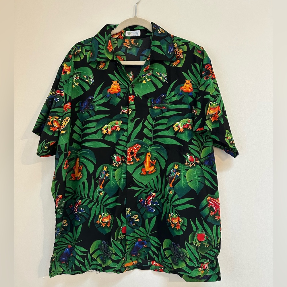 V.H.O Frog Pattern Button Down. Xl - image 1